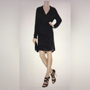 Diane Von Furstenberg Helena Beaded Silk Wrap Dresd Wrap (Sz 6)